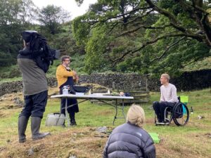Left-to-right-Ryan-Blackburn-Old-Stamp-House-Steve-Brown-BBC-Countryfile-at-Yew-Tree-Farm-Coniston
