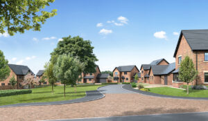 A computer generated image of the houses planned at Eamont Chase, Carleton, near Penrith.