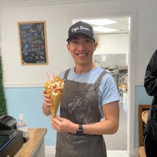Thomas Cheung with the famous Hong Kong Bubble Waffles