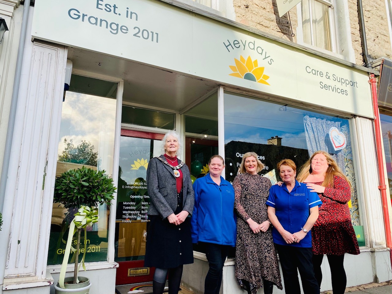 Mayor of Grange with Kelly Shaw and Heydays South Lakes team