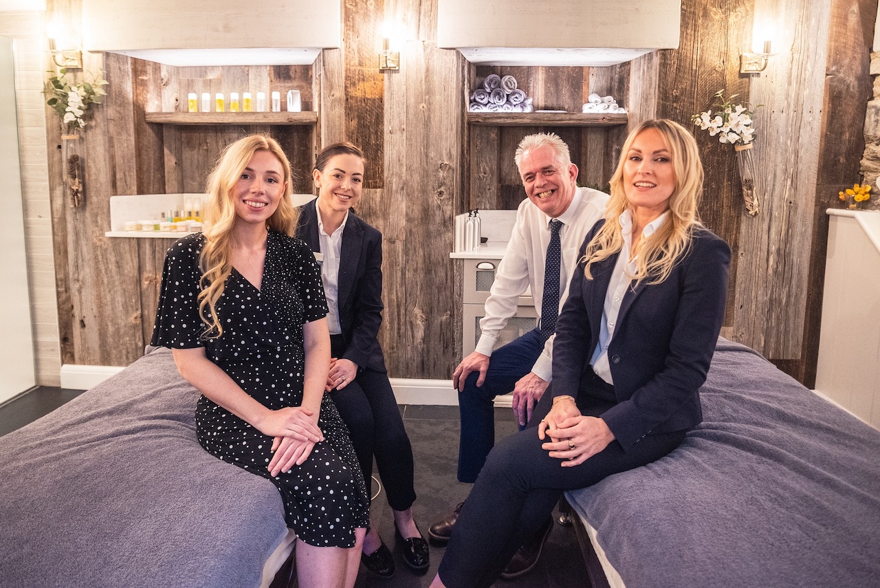 Training initiative for spa therapists (left to right) Annabel Berry Kiera Carrick Richard Axford Anna Harrison
