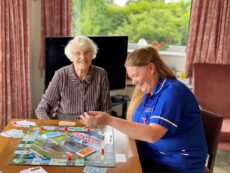 Heydays Senior Carer Lyndse Davies with a client