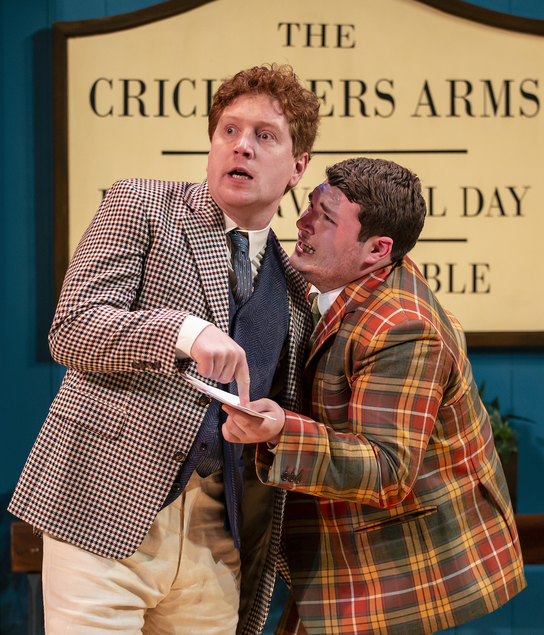 One Man Two Guvnors: Laurie Jamieson and Jordan Pearson. Pamela Raith Photography 