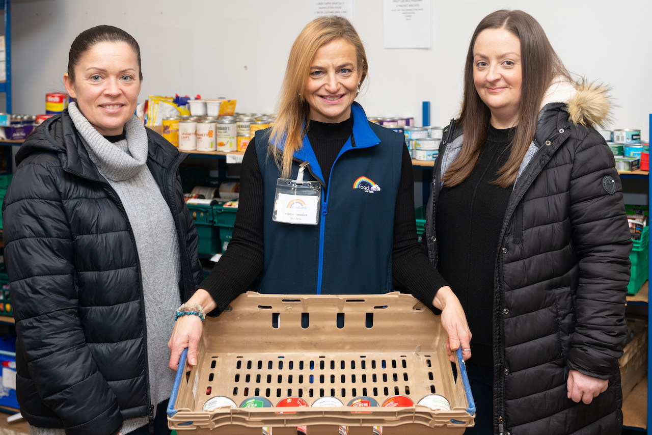 Staff from The Cumberland volunteer a day at Carlisle Food Bank l-r) Stacey Bradley, CCO Business Manager, The Cumberland; Brenda Phillips, Assistant Manager, Carlisle Food Bank; Nikki Ion, Commercial Lending, The Cumberland. PHOTOGRAPHY: HARRY ATKINSON