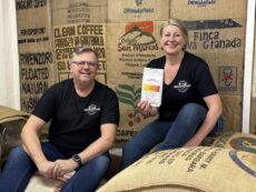 Dave and Gina Pennington with the new Carer Coffee blend.