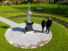 Rafal Gibki and Aneta Gibka, owners of R.A.F Engineering, manufactured a striking memorial to commemorate the victims of Covid installed at Vulcan Park, Workington