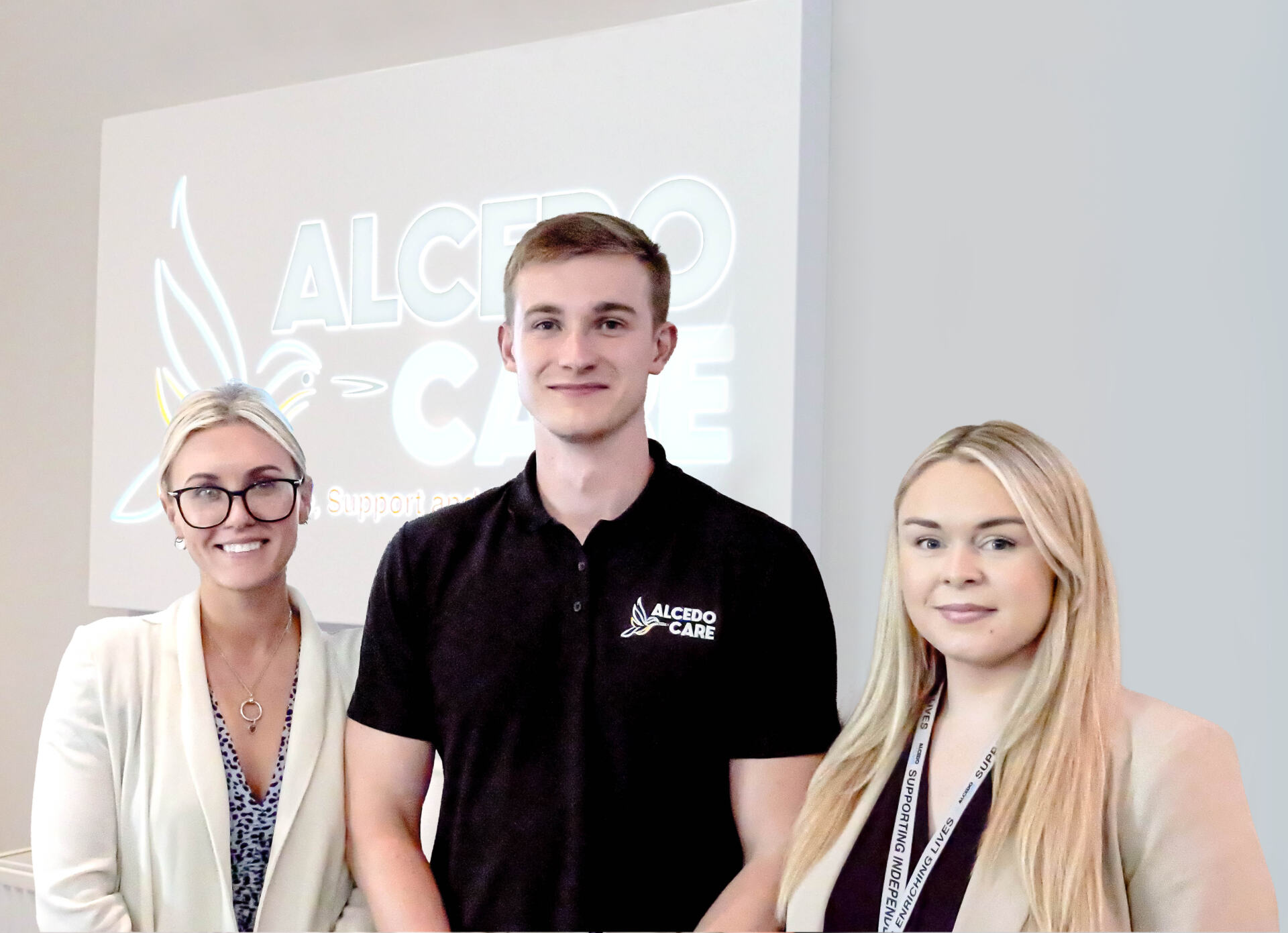 Lousie Fullard, Peter Nickson and Beth Greaves of Alcedo Care Group