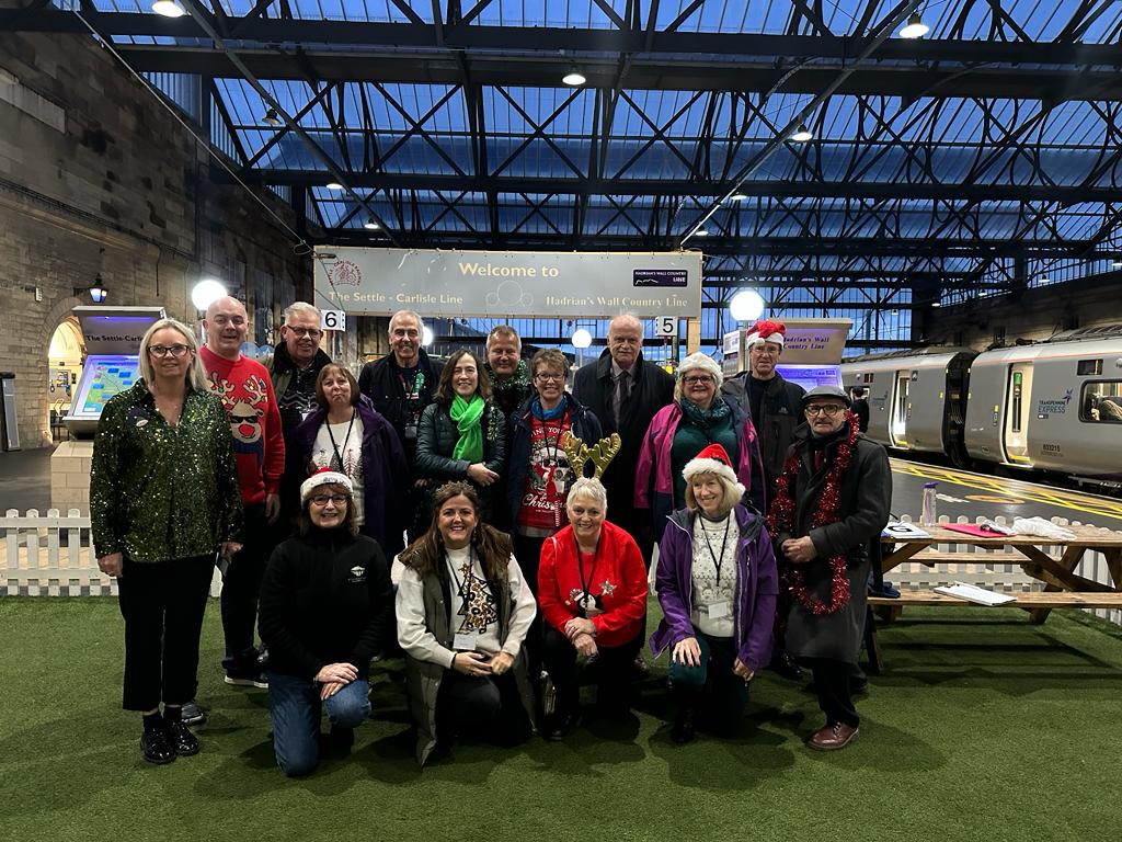 Settle Carlisle Railway Development Company and volunteers at The Citadel Railway Station, Carlisle - Christmas Special 2023