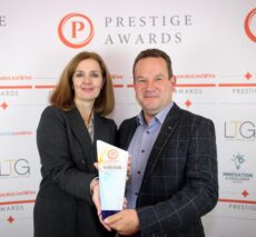 Joanne and Andrew Hunter acccept their Prestige Award