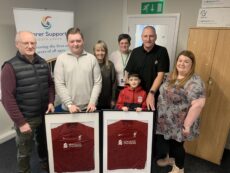Left-to-right Peter Graveson of Cumberland and Westmorland Freemasons, Andrew Jackson, Holly Cragg (CSSL Operations Manager), CSSL Business Development Manager, Cheryl Duckworth, Chris Gray, of  Cumberland and Westmorland Freemasons, Kyle Pennington and CSSL Young Carer Support Practitioner, Nicola Edmondson.