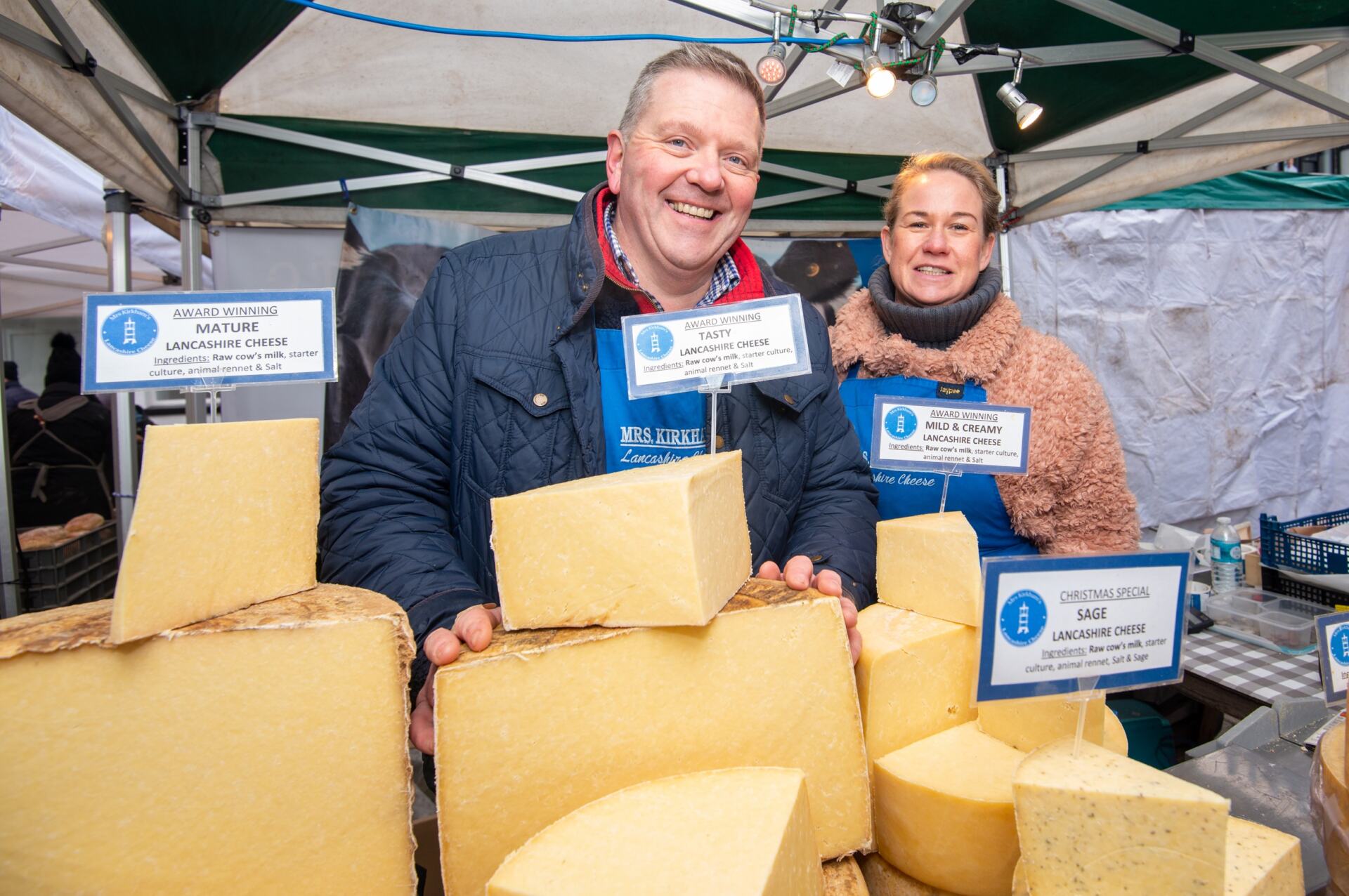 Kendal Farmers Market Market Place Kendal. Mrs Kirkham's Cheese