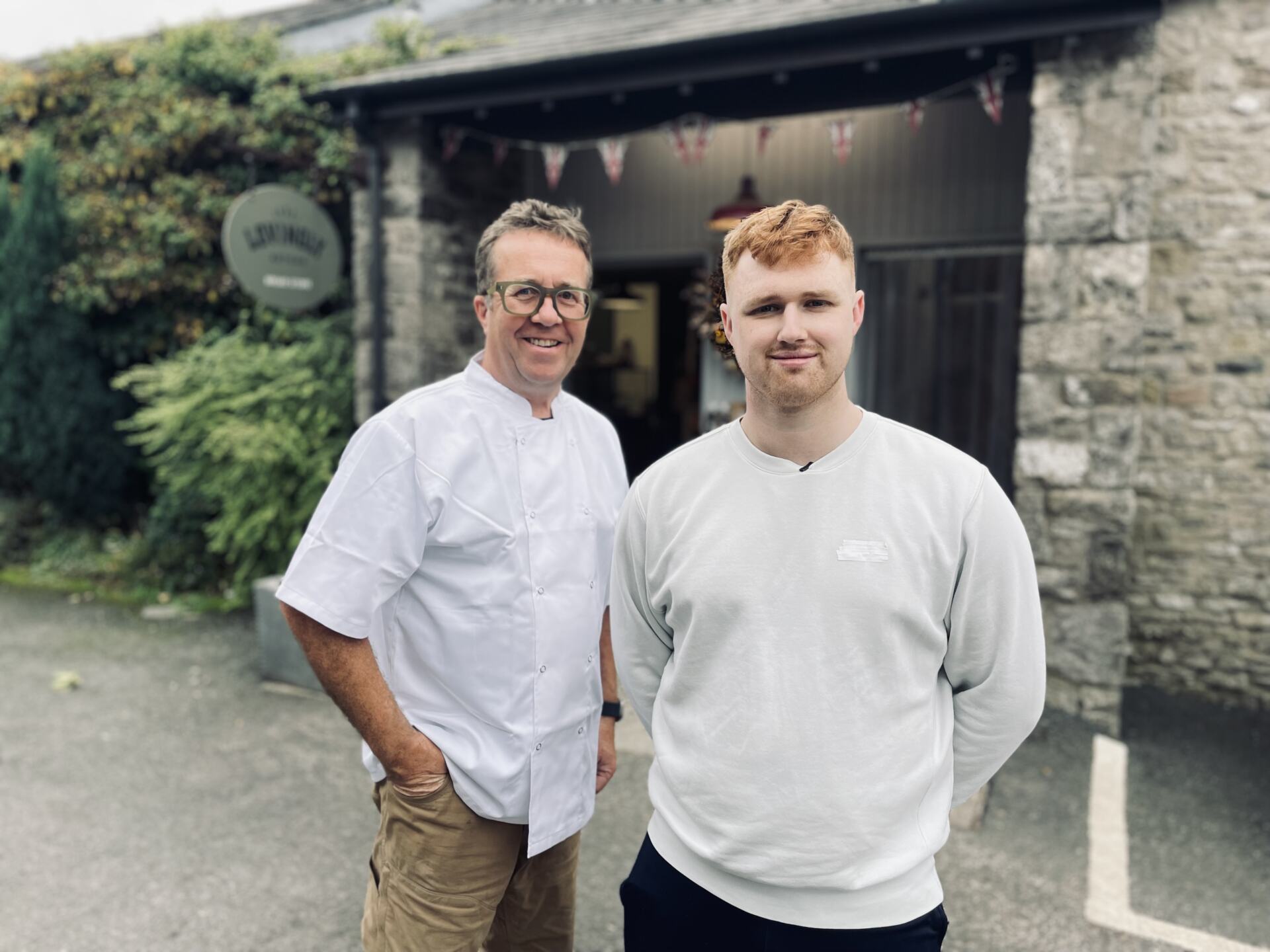 L to R Aidan Monks Lovingly Artisan Bakery & Harry Jackson Winter Tarn Dairy credit Air TV Channel 5