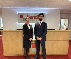 Hannah Smith from Bendles Solicitors with Adam Khan, winner of the 2026 Bendles' Dissertation Award